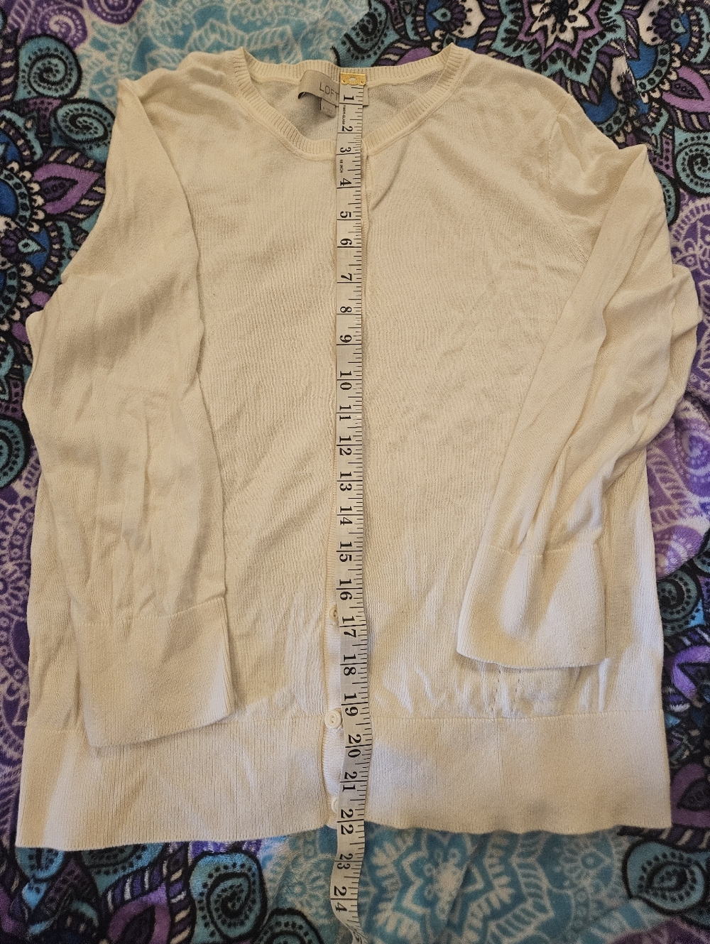 Loft Lightweight White Button Cardigan - Picture 5 of 5